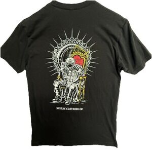 Savage Tacticians T Shirt Mens M Black Graphic Skull Throne Streetwear